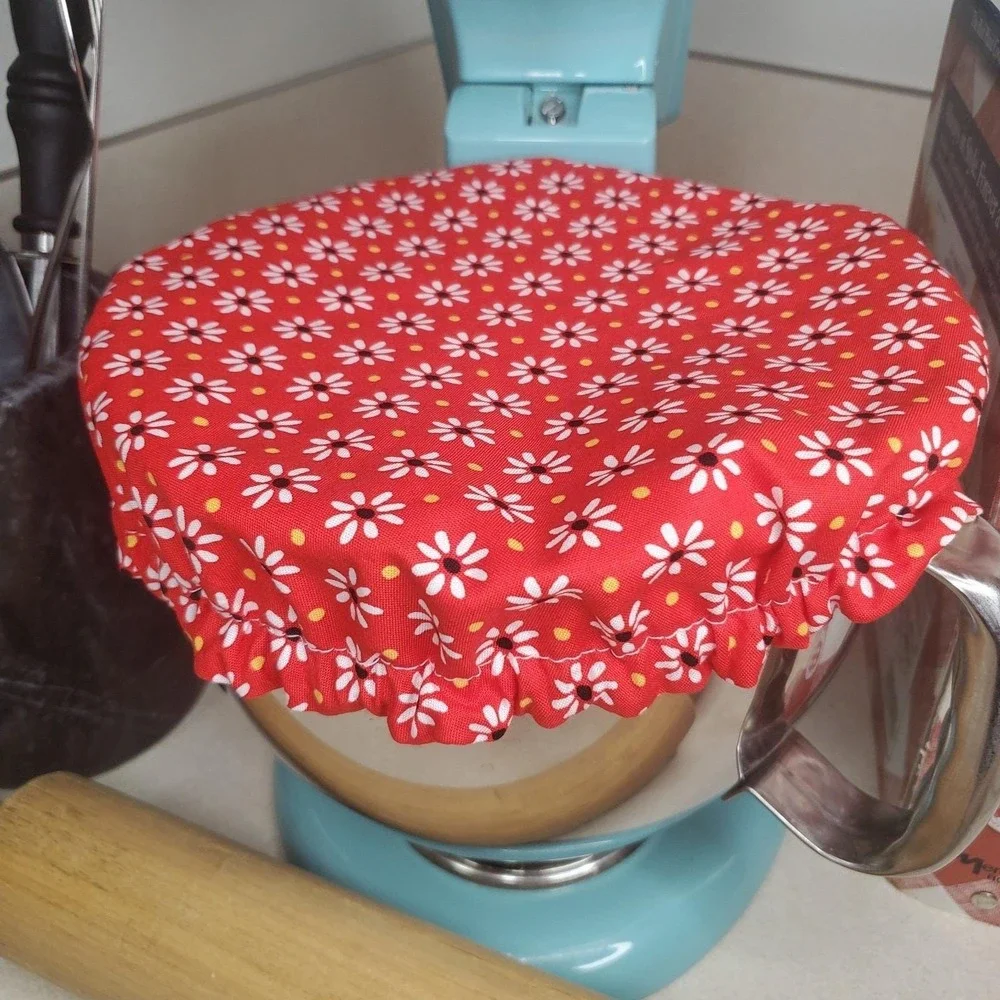 Retro Toys / Daisies Reversible KitchenAid Mixer Mixing Bowl Cover Bread Baking